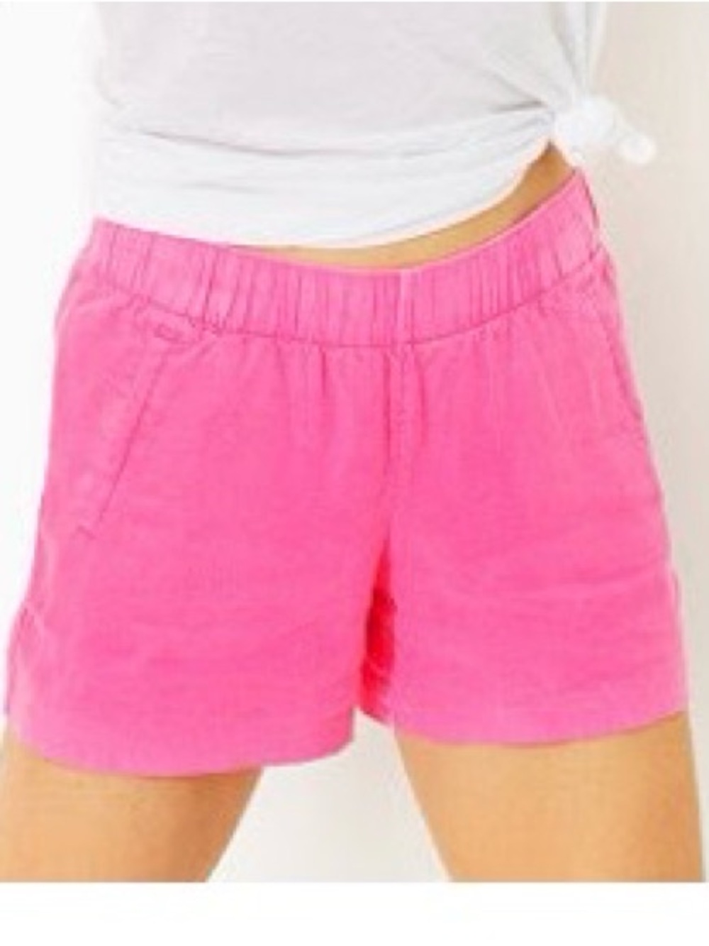 Lilly Pulitzer Bright Pink Elastic-Waist Casual Shorts